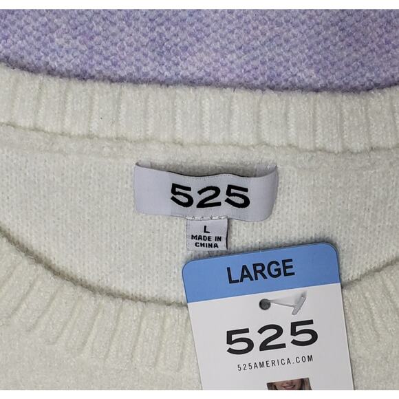 525 America Lavender Knit Sweater Womens Size L Pullover Stretch Relaxed Fit - Picture 4 of 11